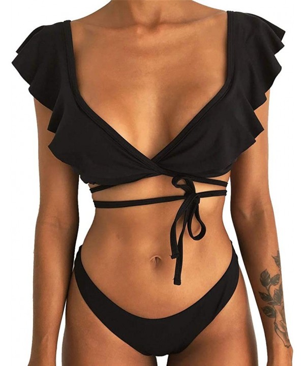 Women's Strappy Swimwear High Waist Thong 2PCS Bikini Sets Swimsuit - Color03 - C718QKR8QUT $19.35-Sets