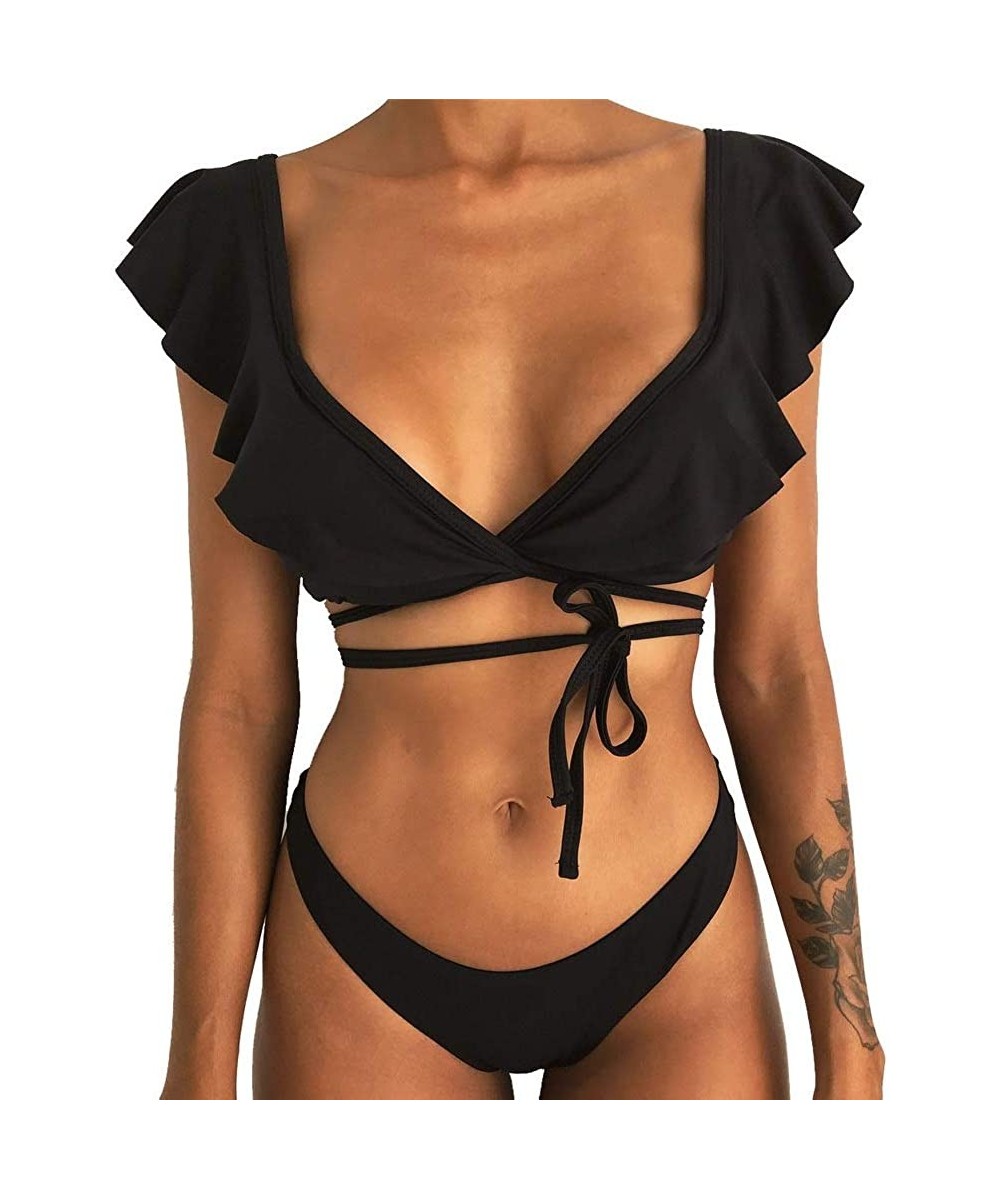 Women's Strappy Swimwear High Waist Thong 2PCS Bikini Sets Swimsuit - Color03 - C718QKR8QUT $19.35-Sets