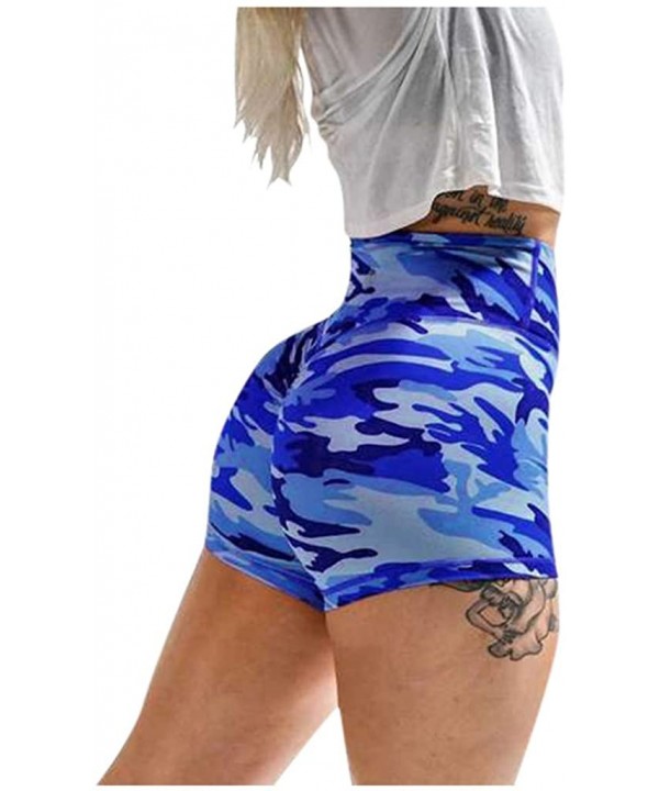 Women Basic Slip Shorts Compression Workout Leggings Yoga Shorts Capris - 001 Blue - C2190OZT47N $17.93-Cover-Ups