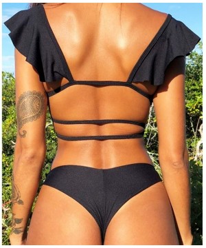 Women's Strappy Swimwear High Waist Thong 2PCS Bikini Sets Swimsuit - Color03 - C718QKR8QUT $19.35-Sets