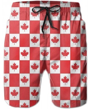 Men Fashion Swim Trunks Quick Dry Bathing Suits Board Shorts with Pocket - Canadian Flag - CR199N6WRZ2 $23.97-Board Shorts