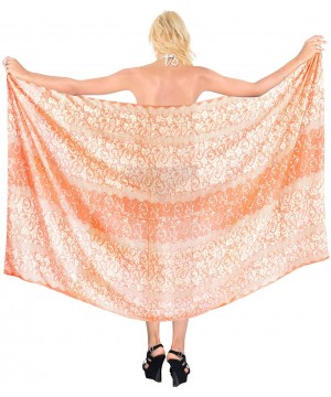 Womens Plus Size Sarong Swimwear Cover Up Summer Beach Wrap Full Long I - Pumpkin Orange_h51 - C8184T7U79A $16.29-Cover-Ups