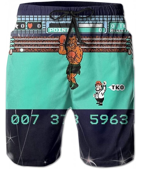 Mike Tysons Punch Out NES Man's Beach Shorts Sports Board Shorts Pants - CF19D3GIIIW $20.55-Board Shorts