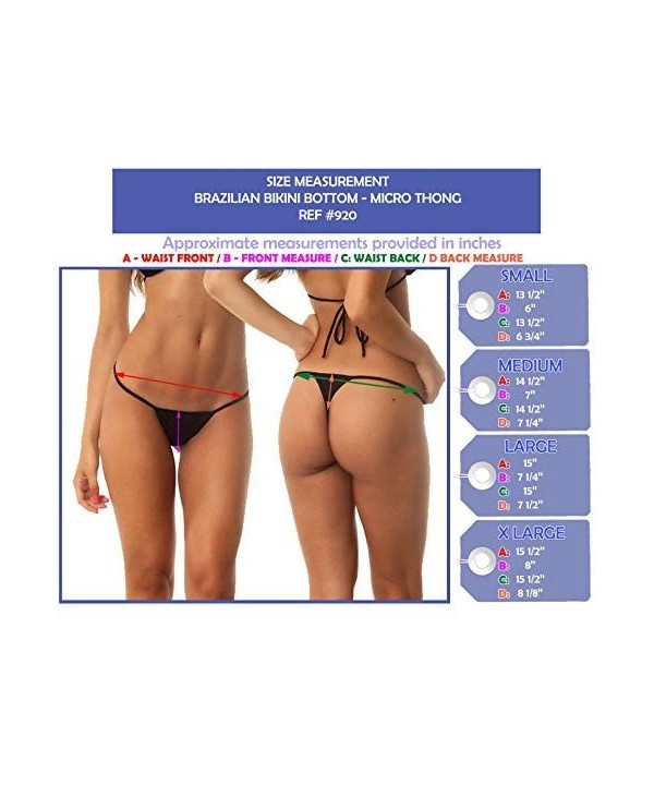 G-String Micro Thong Triangle Top Bikini Set Women's Sexy Teeny Mini Brazilian Swimsuits - Hawaii - CO18A564QKW $31.57-Sets