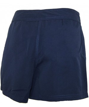 Women's Solid Poly Boardshorts Full Cut Boardshort with Normal Waistline - Navy - CK11LLE9I8B $41.55-Board Shorts