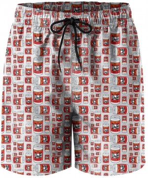 Men Waterproof Swim Trunks Quick Dry Duff-Beer-Canned-Simpson-White- Swim Shorts Beach Wear with Pockets - Duff Beer Canned-2...