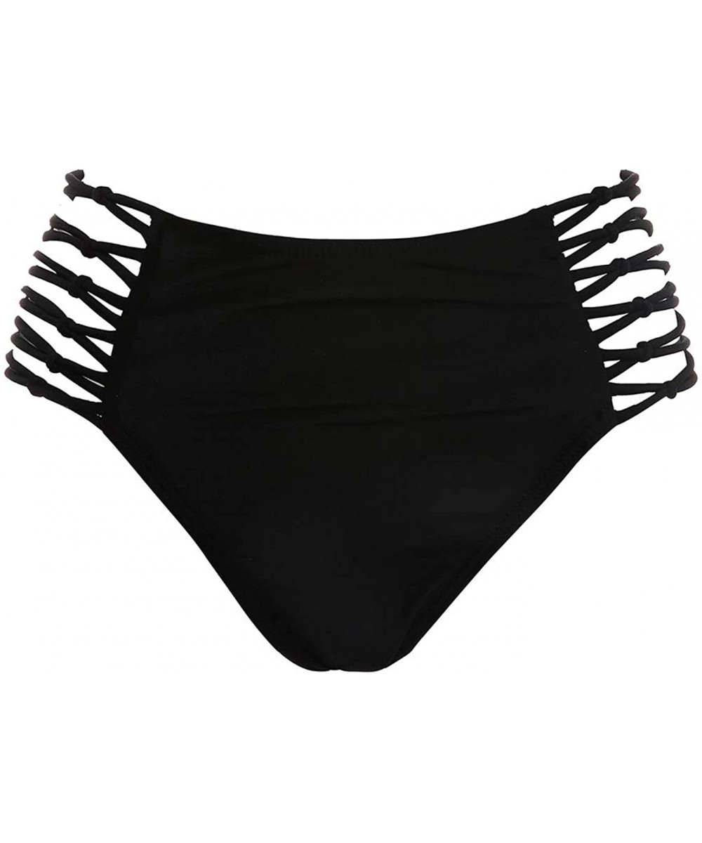 Women's Sexy Hight Waist Bikini Bottom Meshed Swim Short Tankinis (FBA) - Black - CX194L5466Q $18.58-Tankinis