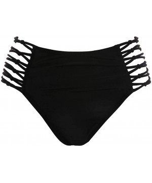 Women's Sexy Hight Waist Bikini Bottom Meshed Swim Short Tankinis (FBA) - Black - CX194L5466Q $18.58-Tankinis