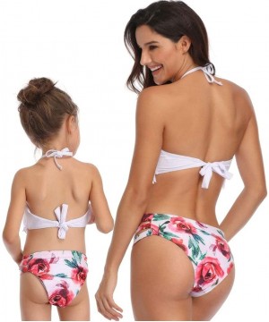 Tassel 2Pcs Family Chic Bikinis Swimsuits Swimwear Beachwear for Girl Kid Child Teens Women - B-tassel White - CZ18N0EAND7 $1...