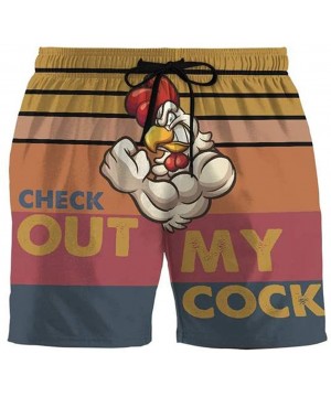 Christmas Turkey Print Pants Short Beach Casual Trouser Shorts Swim Trunks Board Drawstring Shorts - F-orange - C919DSLXZHD $...