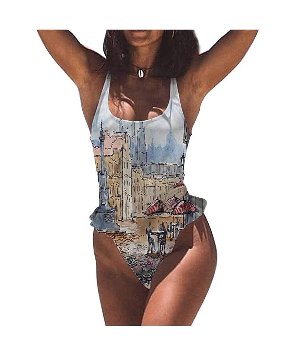 Bathing Suit City- New York at Night Bridge Very Flattering Style - Multi 14-one-piece Swimsuit - CE19E84WHAT $38.56-Bottoms