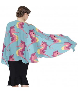 Women's Swimwear Cover Ups- Summer Vacation Beach Sarong Soft Shawl Wrap - Cotton Cute Seahorses Funny - C519C4DKWMK $31.00-C...