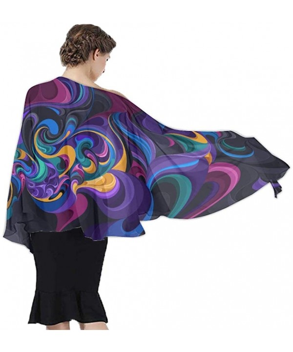 Women's Swimwear Cover Ups- Summer Vacation Beach Sarong Soft Shawl Wrap - Abstract Colorful Painting - CP19C6O8XDQ $27.12-Co...