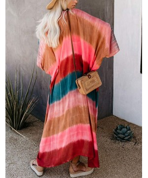 Women's Chiffon Kimono Loose Cardigan Lightweight Cover Up - Multi 1 - CS194GW6MAH $19.69-Cover-Ups