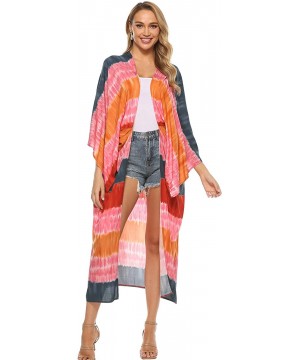 Women's Chiffon Kimono Loose Cardigan Lightweight Cover Up - Multi 1 - CS194GW6MAH $19.69-Cover-Ups