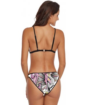 .Sugar Flower.Tattoo-Women's Bikini Set V NeckUp Two Piece Swimsuits - Multi 10 - CQ199HSLYRE $30.36-Sets