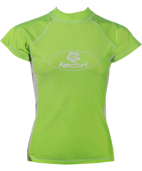 Ladies Rashguard (Choose Color & Size) - Lime Green/White Logo - CF18YAHR7EG $17.99-Rash Guards