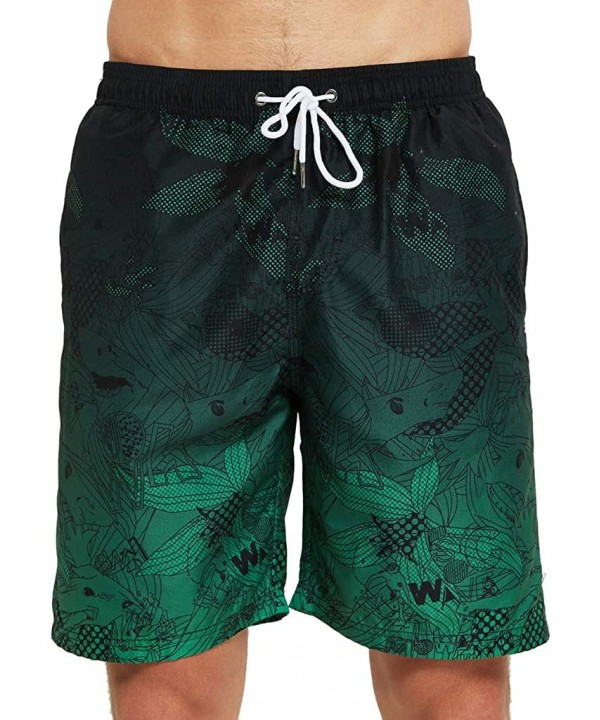 Mens Swim Trunks Quick Dry Board Short Pants with Pockets and Mesh Lining Beach Swimwear Bathing Suits - Jungle Summer - CL18...