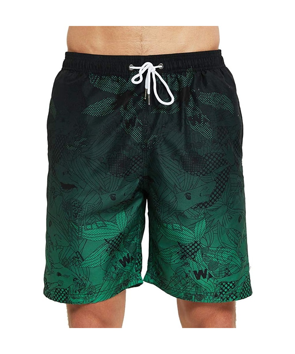 Mens Swim Trunks Quick Dry Board Short Pants with Pockets and Mesh Lining Beach Swimwear Bathing Suits - Jungle Summer - CL18...