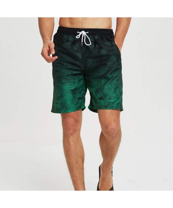 Mens Swim Trunks Quick Dry Board Short Pants with Pockets and Mesh Lining Beach Swimwear Bathing Suits - Jungle Summer - CL18...