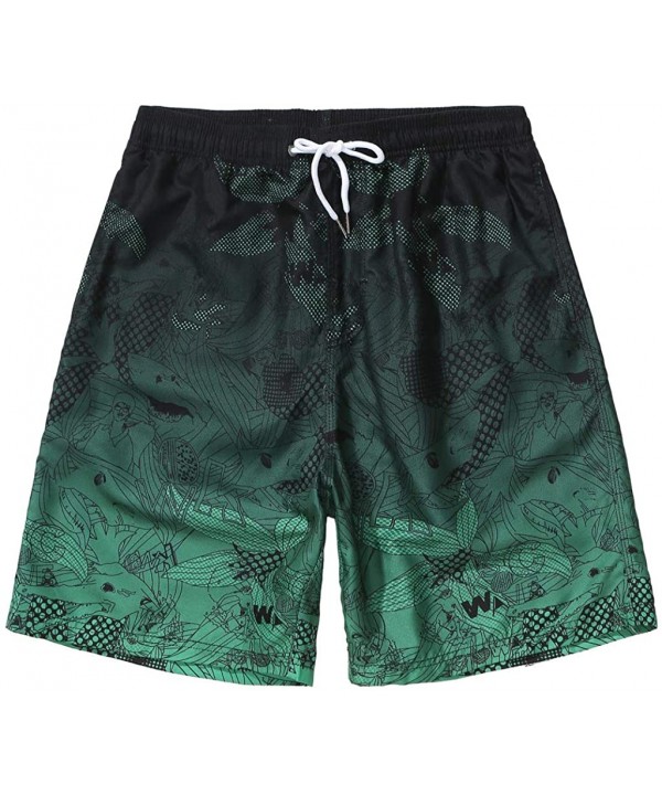 Mens Swim Trunks Quick Dry Board Short Pants with Pockets and Mesh Lining Beach Swimwear Bathing Suits - Jungle Summer - CL18...