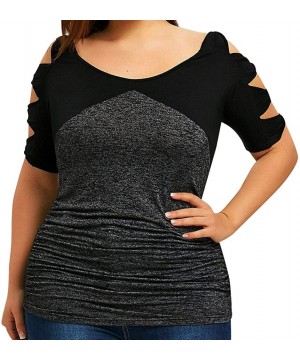 Casual Tops- Women Plus Size Empire Waist Raglan Sleeve Shirt Blouse Tunic Tops Tee - 3-gray - C6192QQNU32 $17.32-Rash Guards