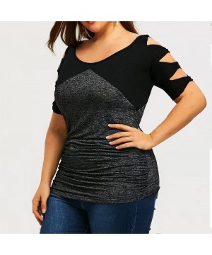 Casual Tops- Women Plus Size Empire Waist Raglan Sleeve Shirt Blouse Tunic Tops Tee - 3-gray - C6192QQNU32 $17.32-Rash Guards