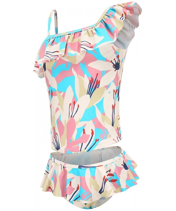 Girls Two Piece Swimsuits Tankini Swimwear Bathing Suit Set - Lily 01 - CL1986K6YEK $22.38-Sets