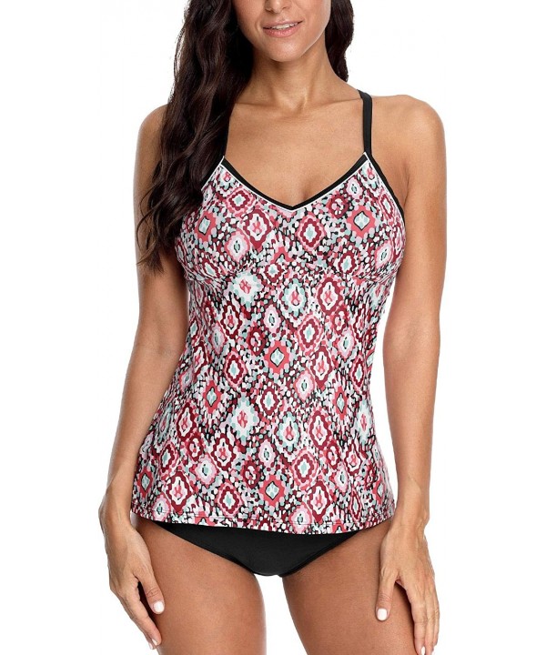 Women's Tankini Set Tribal Swimsuits Two Piece Bathing Suits Swimwear - Oil Paint - C018T5LL4H4 $19.56-Sets