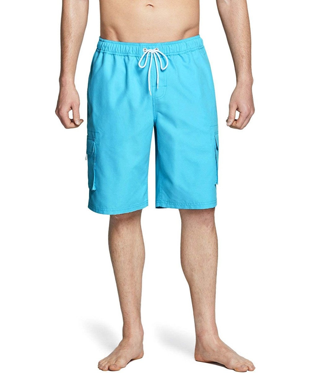 Men's 11 Inches Swim Trunks- Quick Dry Beach Board Shorts- Bathing Suits with Inner Mesh Lining and Pockets - C Two Side Pock...