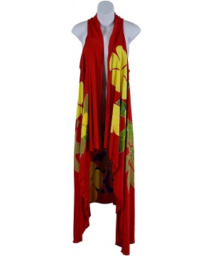 Magic Sarong - Cover Up - Kimono Vest - Handpainted Red - CM19DMNLCIK $24.72-Cover-Ups