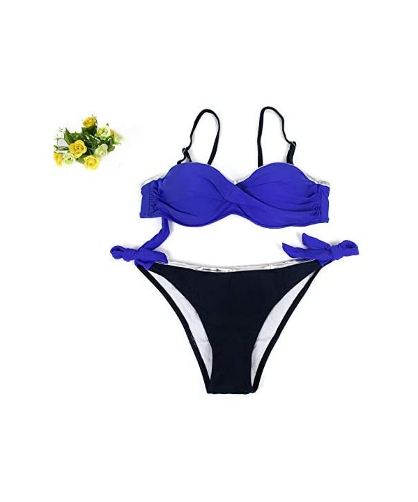 Swimsuits for Womens- Womens Padded Push-up Bra Bikini Set Swimsuit Bathing Suit Swimwear Beachwear - Blue - C418MH5962S $18....