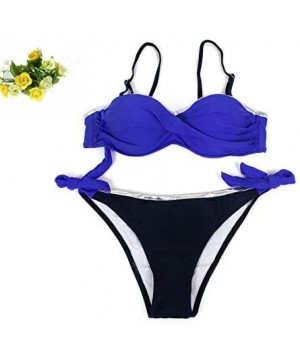 Swimsuits for Womens- Womens Padded Push-up Bra Bikini Set Swimsuit Bathing Suit Swimwear Beachwear - Blue - C418MH5962S $18....