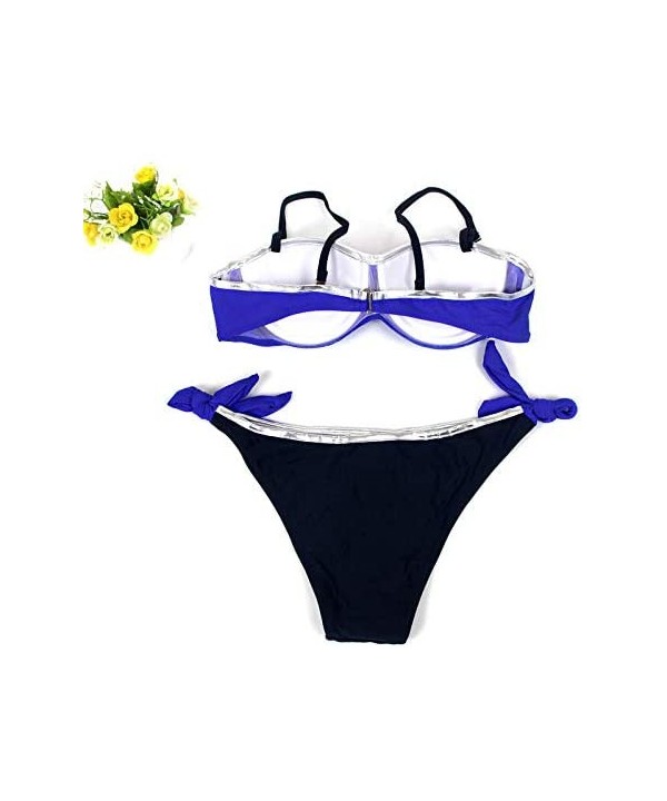 Swimsuits for Womens- Womens Padded Push-up Bra Bikini Set Swimsuit Bathing Suit Swimwear Beachwear - Blue - C418MH5962S $18....