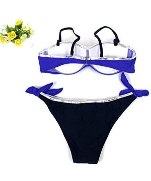 Swimsuits for Womens- Womens Padded Push-up Bra Bikini Set Swimsuit Bathing Suit Swimwear Beachwear - Blue - C418MH5962S $18....