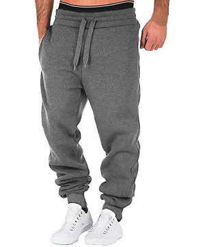 Men's Gym Jogger Pants Loose Fit Casual Workout Running Chino Trousers Sweatpants - Dark Grey - CC196UQ4ZHA $13.04-Racing