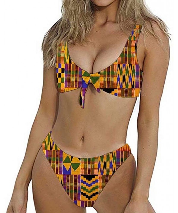 Women Swimsuit Sexy V Neck One Piece Bikini Set (2 Sizes Smaller Than Standard) - Pattern 3 - CZ18R3YRCGE $24.94-One-Pieces