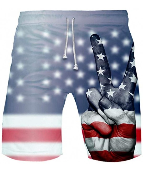 Men USA Flag Swim Trunks 3D Printed Surfing Beach Board Shorts - Flag-07 - CH18UNASO0O $16.16-Board Shorts