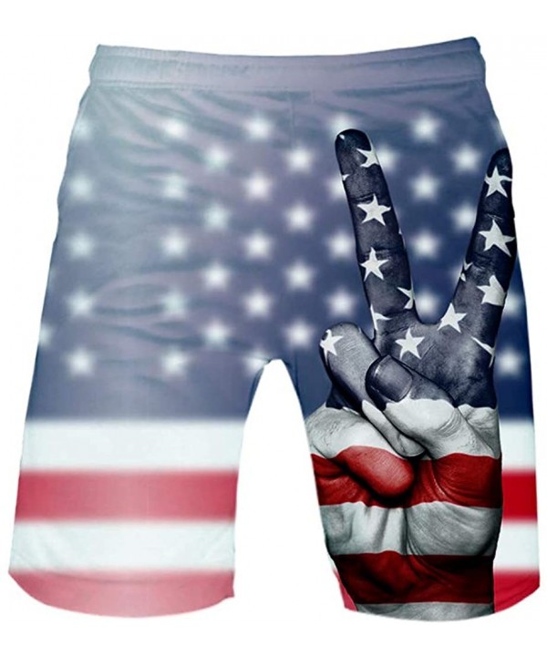 Men USA Flag Swim Trunks 3D Printed Surfing Beach Board Shorts - Flag-07 - CH18UNASO0O $16.16-Board Shorts