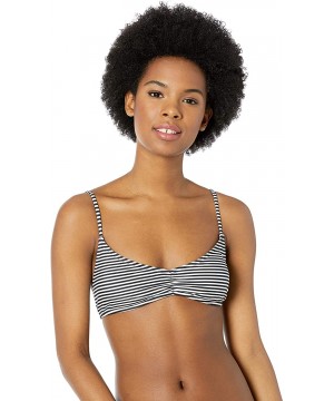 Women's Junior's Classic Surf Cross Back Bralette Bikini Top Swim Suit - Stripe 4k - CL183408K24 $30.45-Tops