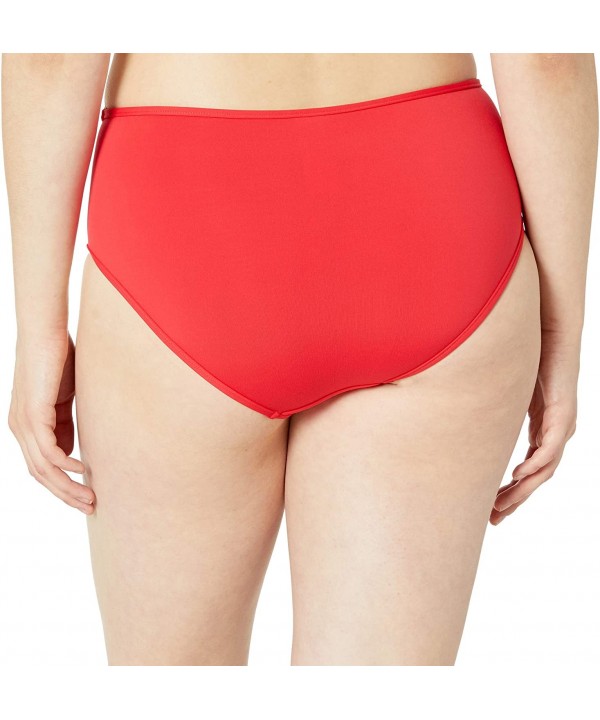 Women's Petal Edge Mid Rise Bikini Bottom Swimsuit - Seafolly Chili - C018TD7I308 $32.62-Tankinis