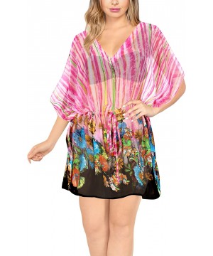 Women's Plus Size Short Beach Swimsuit Cover Up for Swimwear Caftan - Pink_j286 - C01952KGWK2 $18.43-Cover-Ups