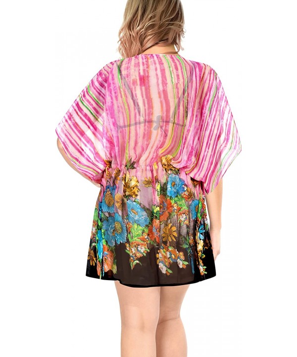 Women's Plus Size Short Beach Swimsuit Cover Up for Swimwear Caftan - Pink_j286 - C01952KGWK2 $18.43-Cover-Ups