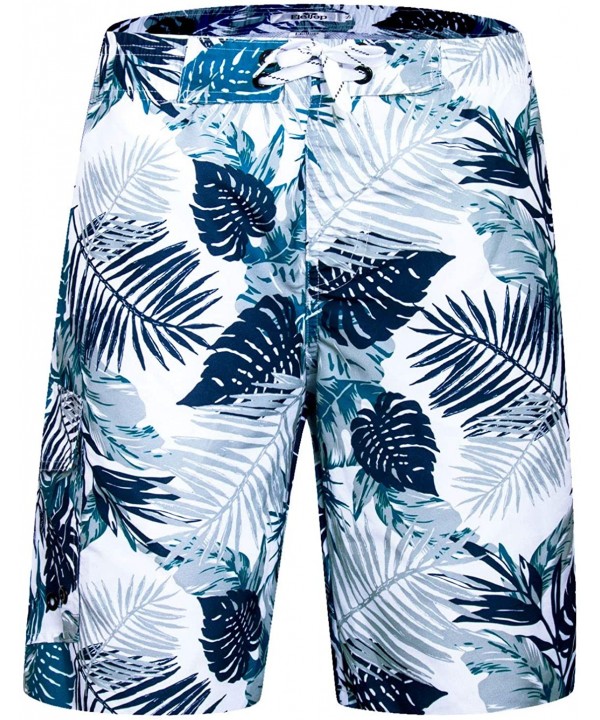 Men's Swim Trunks Quick Dry Board Shorts Beach Holiday Bathing Suit Print Swimwear - 18 Leaf - CU18GUEM6XE $20.54-Board Shorts