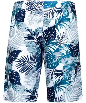 Men's Swim Trunks Quick Dry Board Shorts Beach Holiday Bathing Suit Print Swimwear - 18 Leaf - CU18GUEM6XE $20.54-Board Shorts