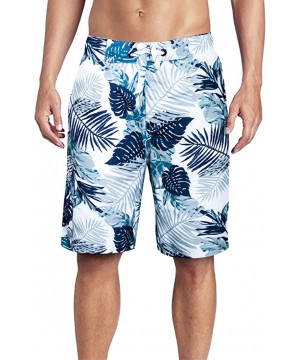 Men's Swim Trunks Quick Dry Board Shorts Beach Holiday Bathing Suit Print Swimwear - 18 Leaf - CU18GUEM6XE $20.54-Board Shorts