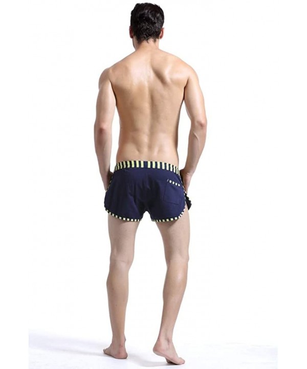 Men's Swim Trunks Sexy Stitching Loose Pocket Pants Comfortable Casual Sport Shorts Pants Trousers - Dark Blue - CH18SGSROAR ...