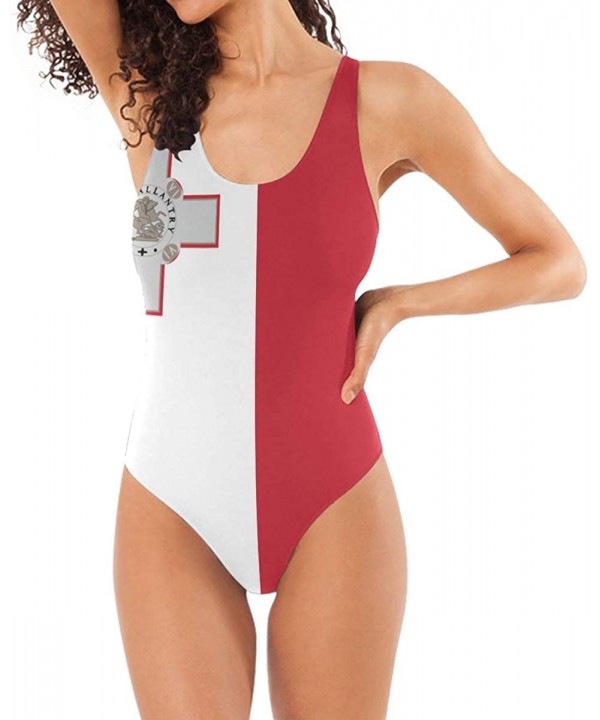 Womens Swimsuits Mexican Flag One Piece Tankini Girls Monokini - Maltese Flag - C618QXH7TEK $19.34-One-Pieces