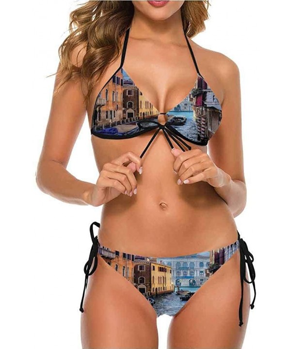 Super Cute Bikini City- Urban Life Scene Hectic Night Adjustable to Fit Anyone - Multi 11-two-piece Swimsuit - CP19E7KDZNX $2...