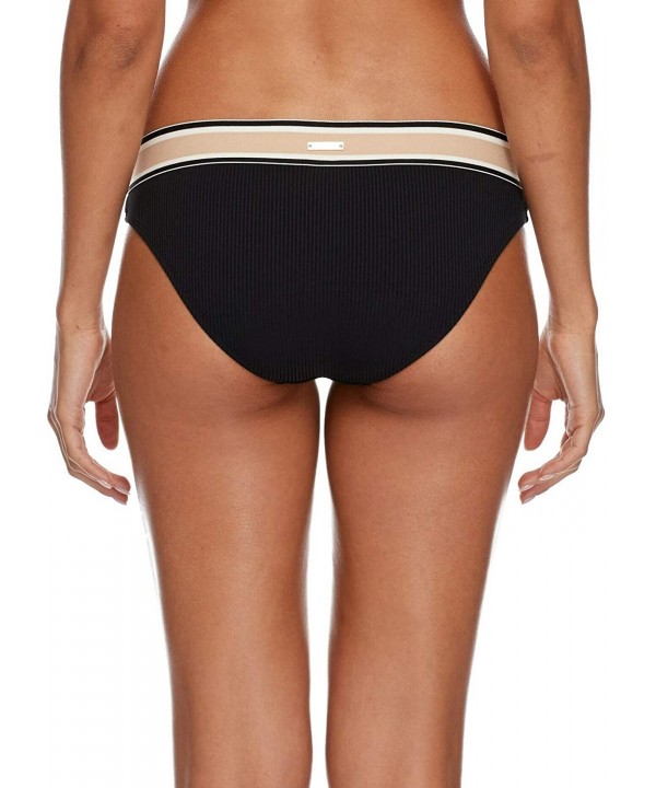 Women's Hipster Bikini Bottom Swimsuit - Corallina Black So Soft Rib - CK18I9WWNO6 $28.35-Tankinis